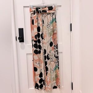Zara Trafaluc Flowy Graphic Patterned Trousers